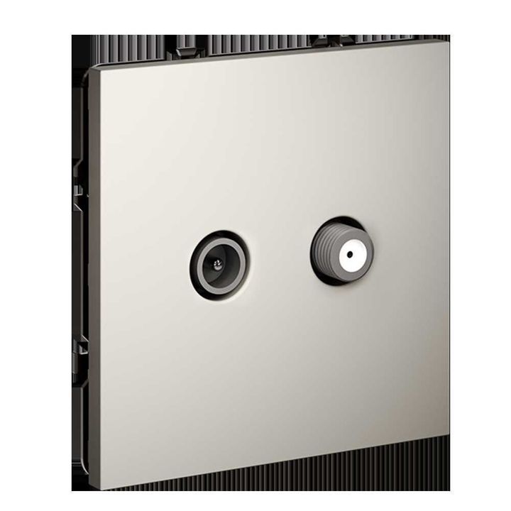 Розетка телевизионнная встраиваемая Voltum S70 оконечная TV+SAT, (кашемир) VLS060403