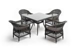 "Сицилия" обеденная группа плетеная, цвет графит