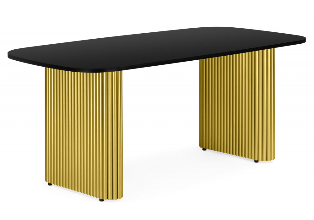 Стол деревянный Woodville Бавария B 200 х 90 черная пленка шагрень, золото