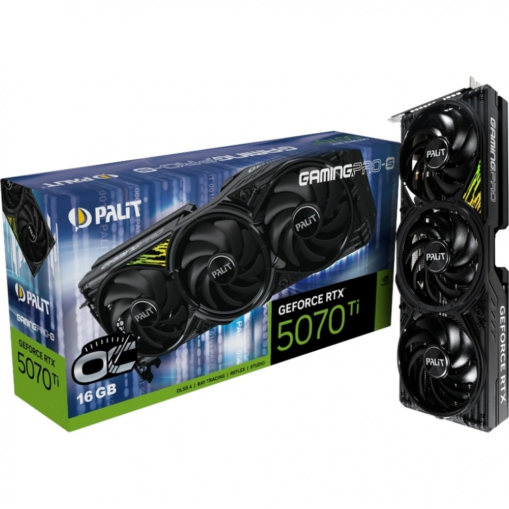 Видеокарта Palit RTX5070Ti GAMINGPRO-S OC 16GB GDDR7 (NE7507TS19T2-GB2031U)