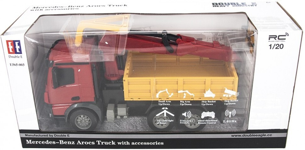 Радиоуправляемый кран Double E Mercedes-Benz Arocs 1:20 2.4G - E565-003