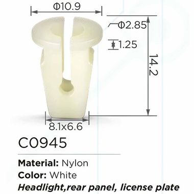 Клипса для крепления внутренней обшивки а/м европейских а/м/ Фиат пластиковая (100шт/уп.) Forsage клипса C0945(European car/Fiat)