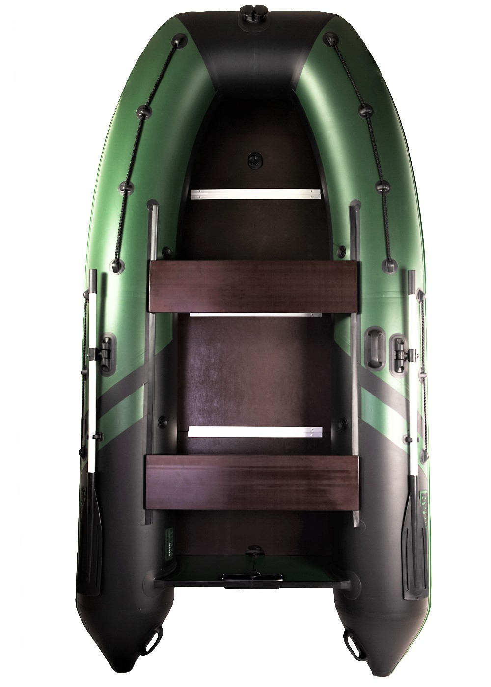 YACHTMAN-320 СК INTERCEPTER (Яхтман) зеленый-черный (лодка ПВХ под мотор с усилением)