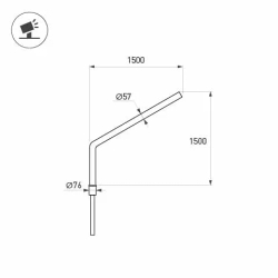 Кронштейн OXOR-SG1-1500x76-L1500 BLACK (Arlight, Сталь) 051646