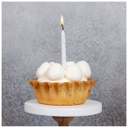 Свечи для торта с подст блеск белые 10шт