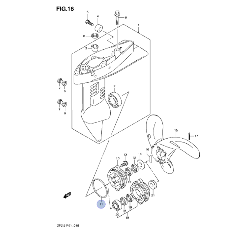 Кольцо резиновое уплотнительное для лодочных моторов Suzuki 59291-97J00-000