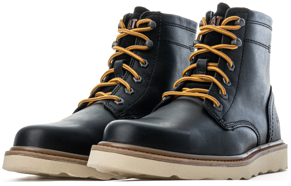 CAT Chronicle Top Grain Cow Leather Ankle Length Combat Boots Men"s Black