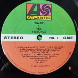 Винтажная виниловая пластинка LP Yes Yessongs (Canada 1973)