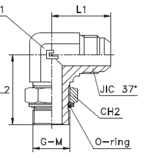 Штуцер FRG90 JIC 7/16 - BSP 1/8