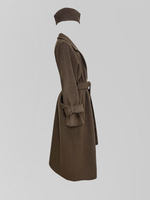 Пальто Agdali Brand длинное однотонное на две пуговицы с завязками на рукавах