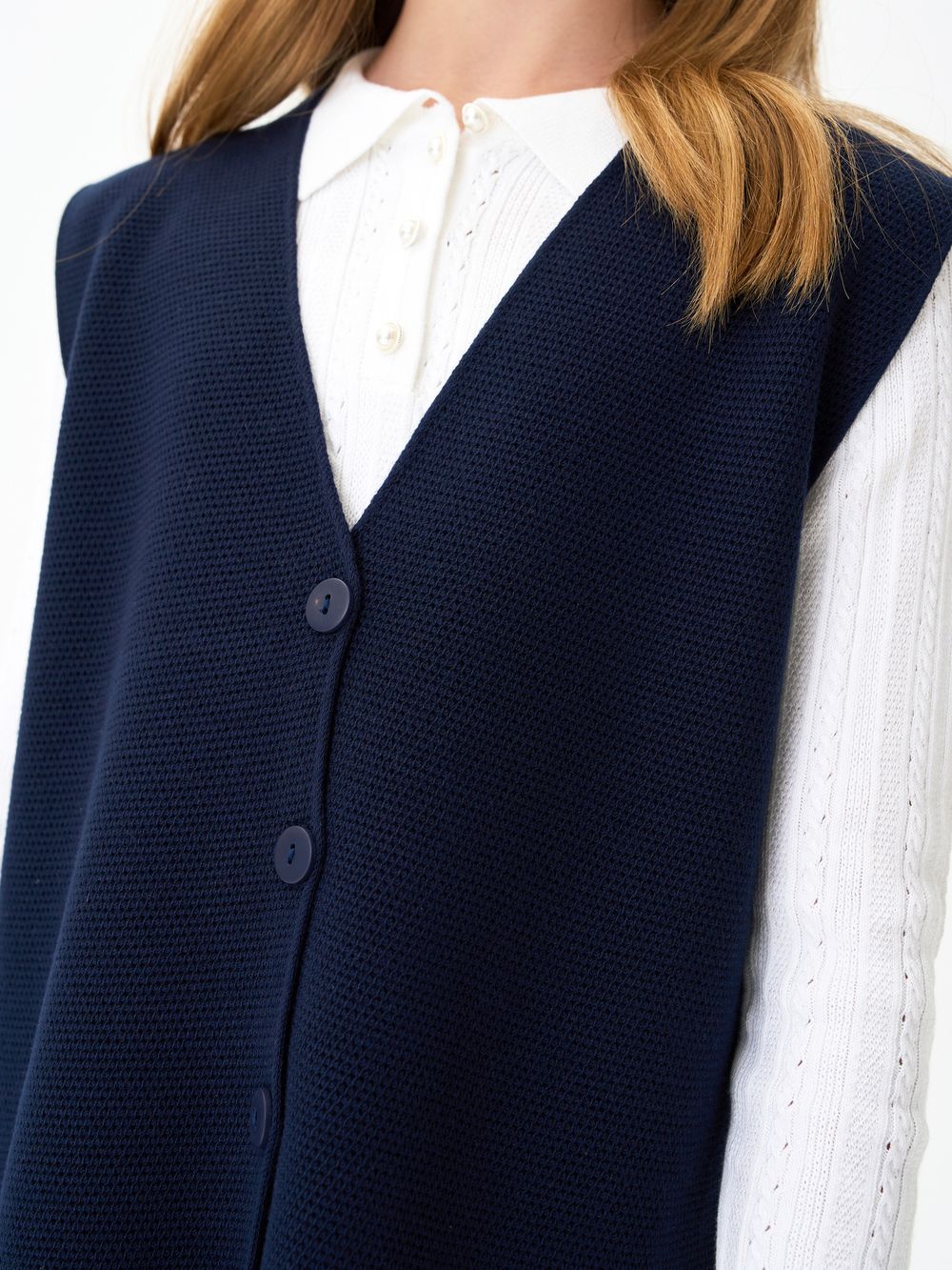 Жилет для девочки в школу AT697 синий