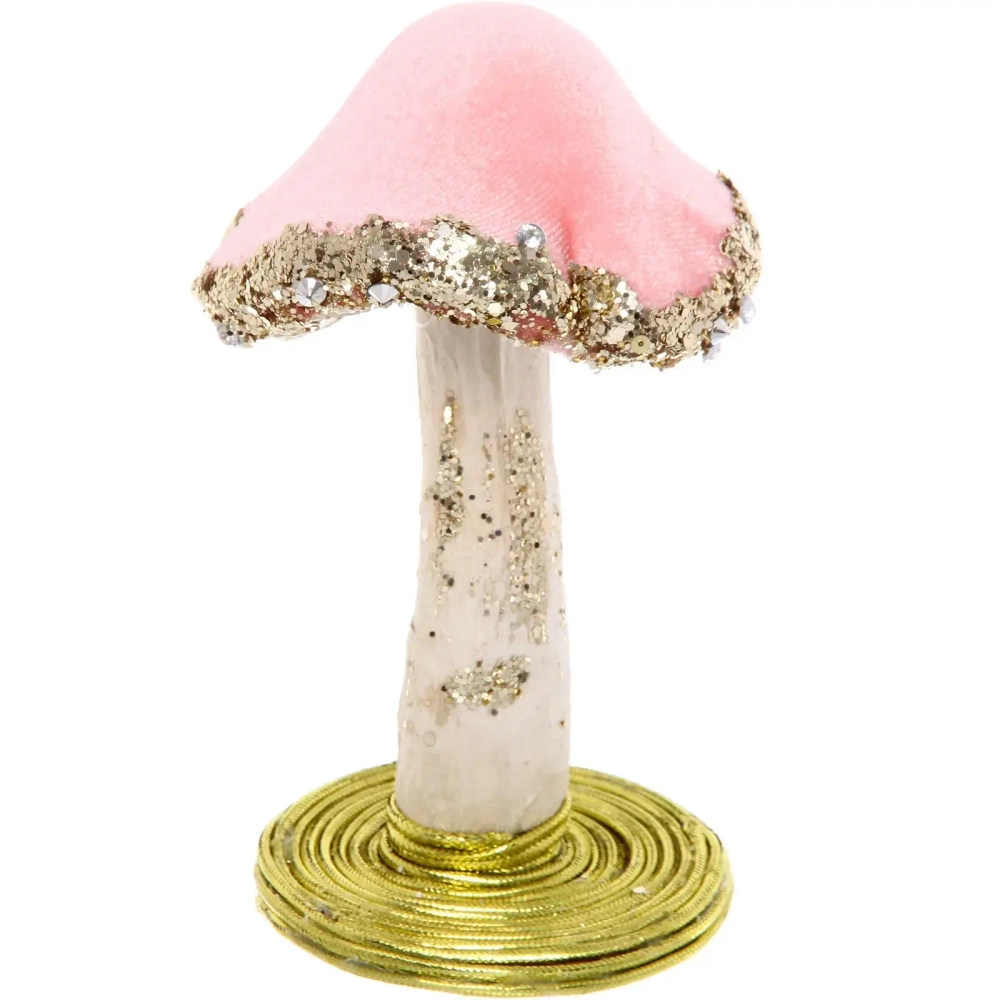 Фигурка новогодняя «Блестящий грибочек» 10*10*15,5 см, Розовый