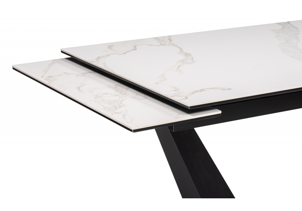 Керамический стол Woodville Кели 140(200)х80х76 белый, черный