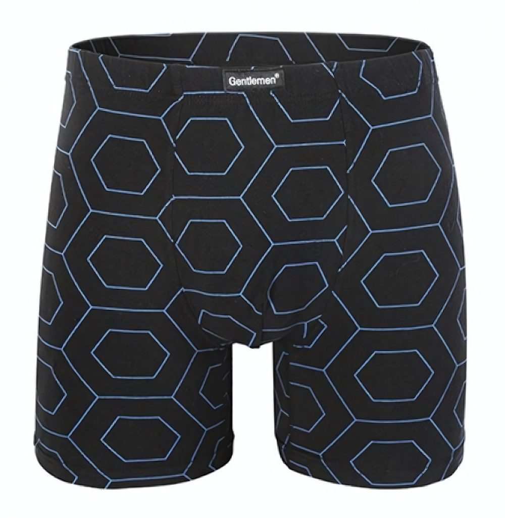 Удлиненные мужские трусы-боксеры из хлопкового материала (Размер: XXL) (Цвет: черный)