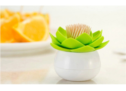 Держатель для зубочисток Lotus белый-зеленый Qualy