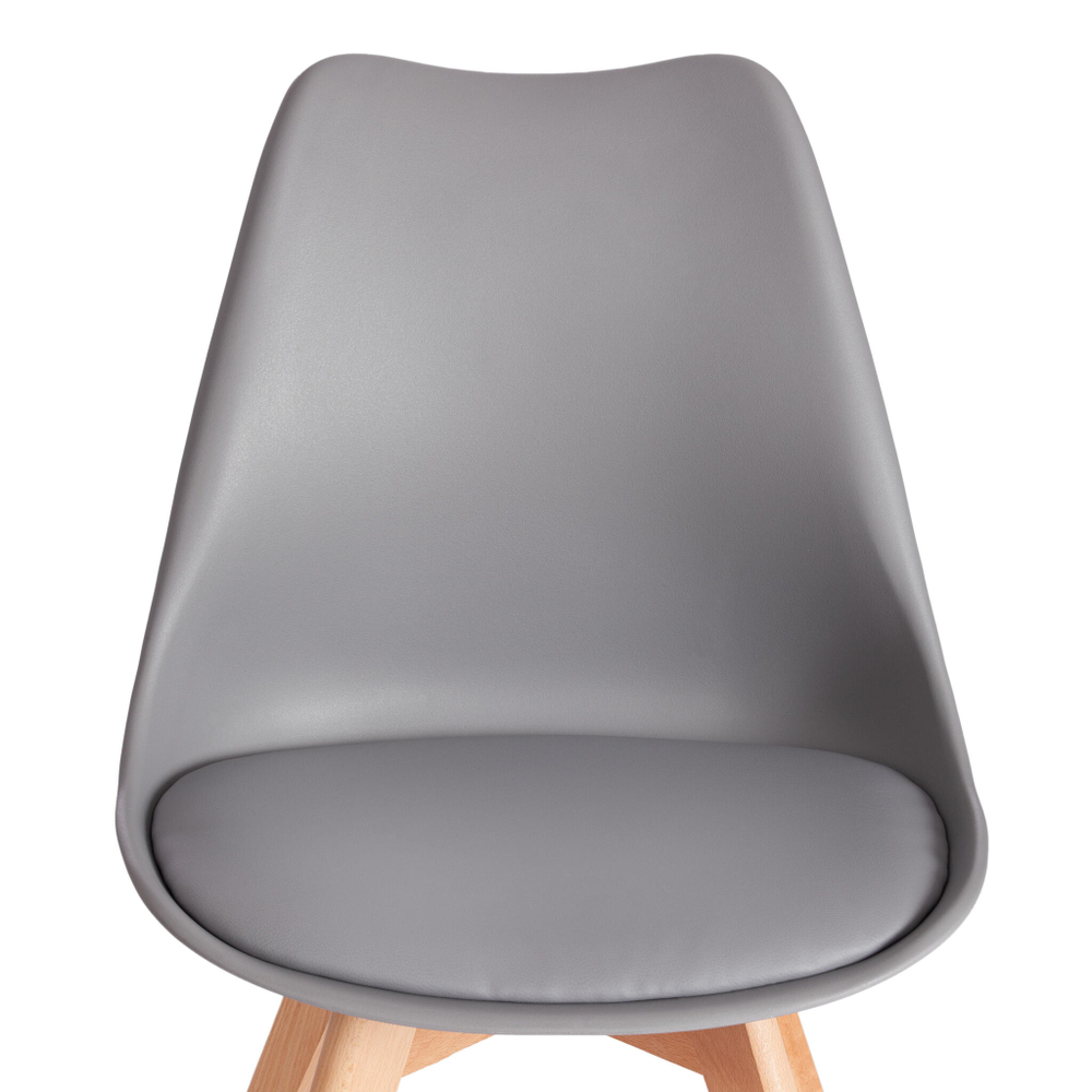 Стул TULIP (mod. 73-1) дерево/пластик/экокожа, 47,5x55x80 см, Серый (Grey)