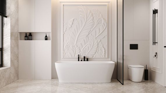 Ванна из искусственного камня ABBER Stein AS9616 белая матовая