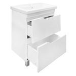 Комплект Тумба Azario KANTRI 60/2Н 605х405х870 напольная, с раковиной Фостер 60, белый глянец (CS00097250)