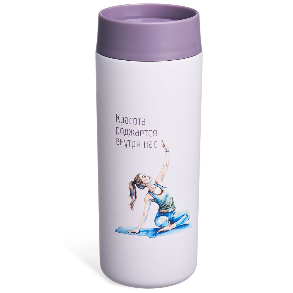 ТЕРМОКРУЖКА YOGA 350 МЛ, КОЛБА НЕРЖ.СТАЛЬ 18/10