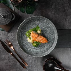 Тарелка с бортом 25 см h4,5 см глазурь Glossy Stone Untouched Taiga P.L. Proff Cuisine [1]