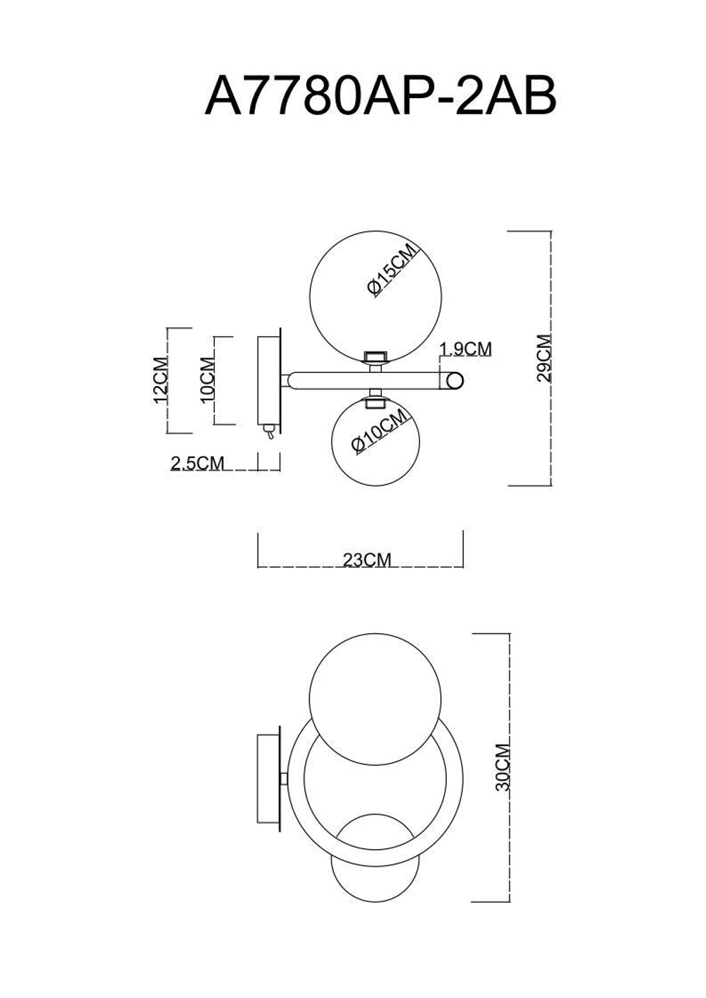 Бра Arte Lamp A7780AP-2AB