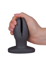 Анально-вагинальный плаг A Blooming tulip - 11 см. (Цвет: черный)