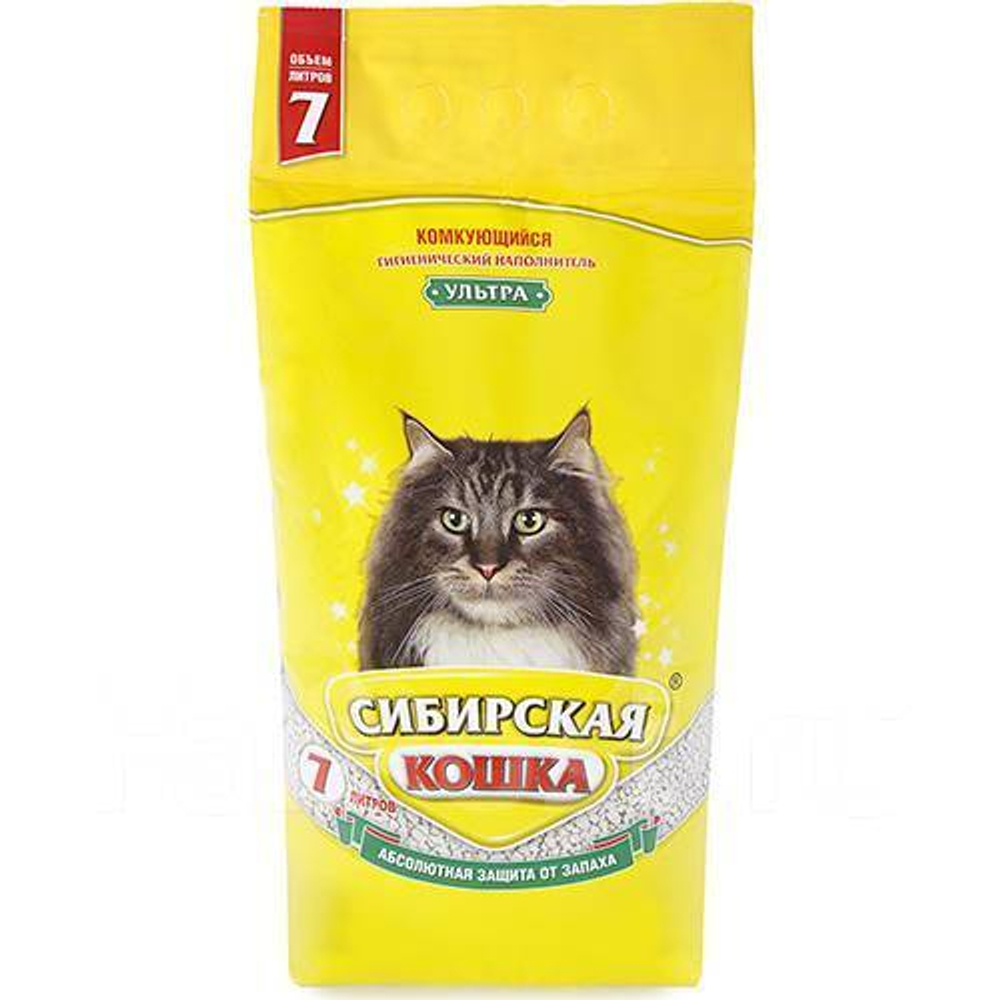 Сибирская кошка Наполнитель комкующийся Ультра,7 л