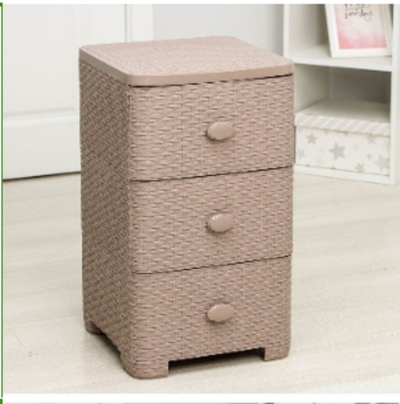 Комод 3-х секционный «Плетёнка», 37,5×36×63 см, цвет какао