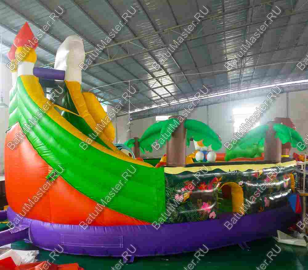 Коммерческий надувной батут "Сказочный домик" 7*6*4,5 м