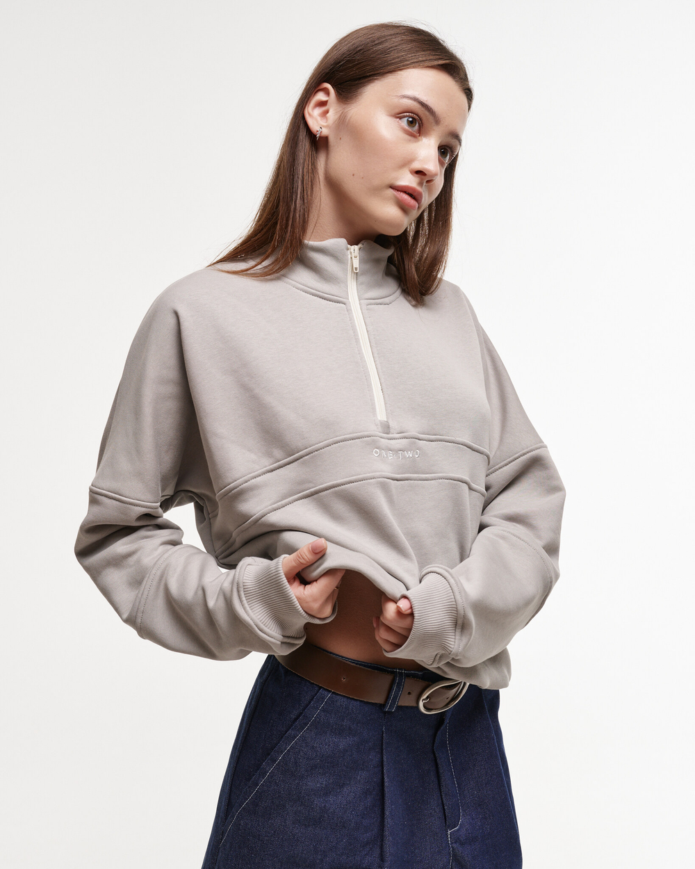 Half-Zipped Sweatshirt LOGO Drizzle