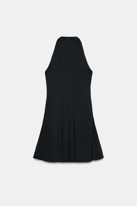 ZARA КОРОТКОЕ ПЛАТЬЕ С ЮБКОЙ ГОДЕ, ЧЕРНЫЙ
