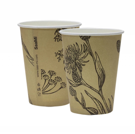 Стакан бумажный 1сл 300 мл d=90 для горячего Ботаника