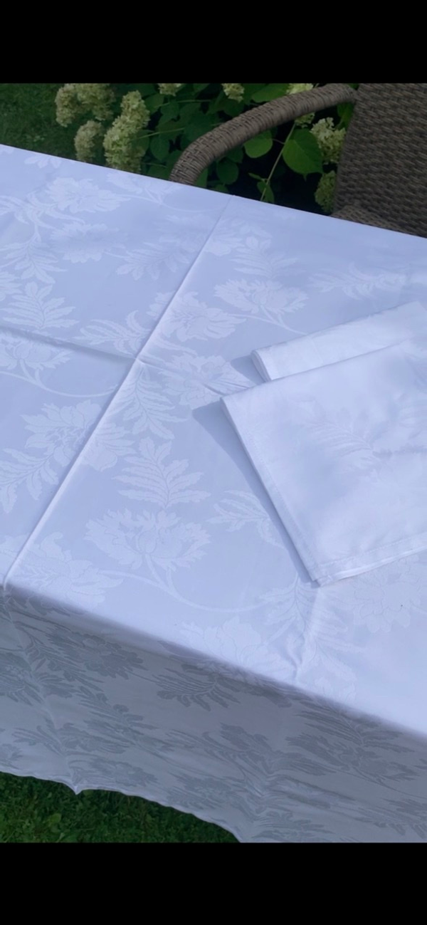 Скатерть 150х180 и 6 салфеток Vallesusa Arles 14463 белые