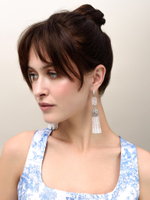 Серьги "Queen" из розового кварца и перламутра Silver