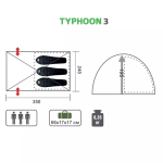 Кемпинговая двухслойная палатка Helios Typhoon-3