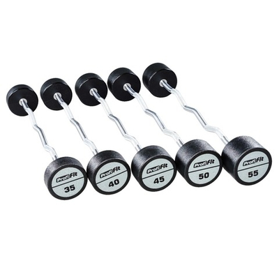 Набор изогнутых полиуретановых штанг LEVEL (шаг 5 кг, 5 шт) PROFI-FIT 35-55 кг