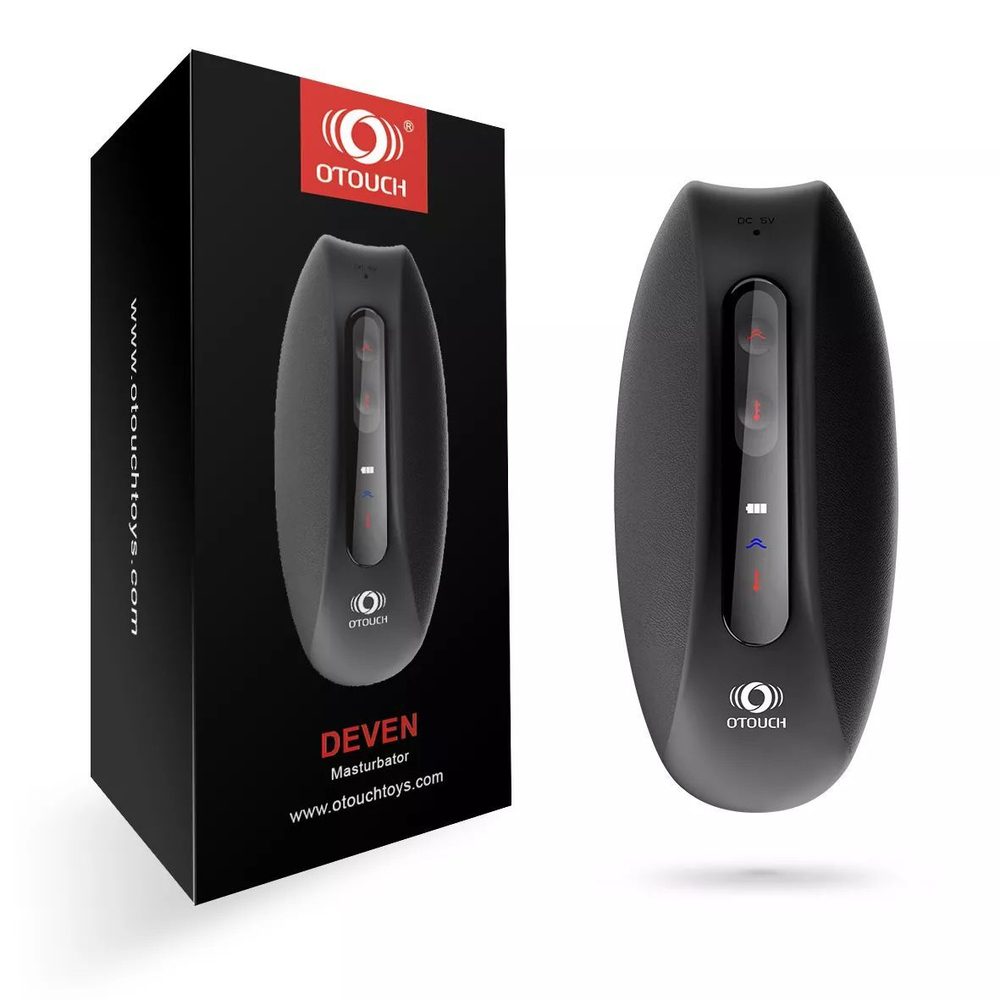 Мастурбатор Deven с вибрацией и функцией нагрева (Цвет: черный)