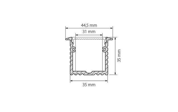 Профиль с рассеивателем Arlight ALU-POWER-W35-2000-F ANOD+FROST 015538
