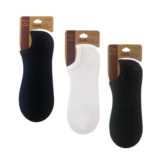 Носки-невидимки мужские набор 3в1 (черные, белые, темно-серые)  DARKZONE DZCP3104