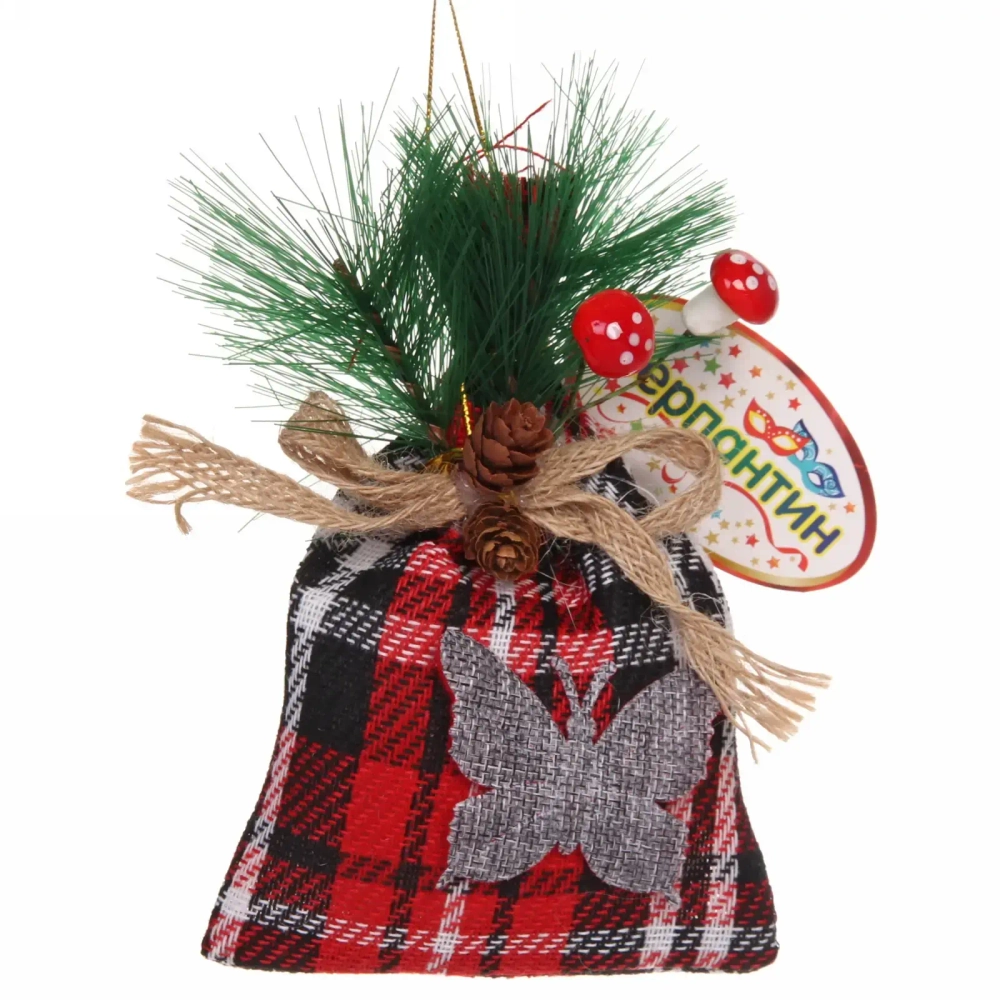 Подвеска новогодняя JOLLY «Мешочек хвойный» 10*17 см