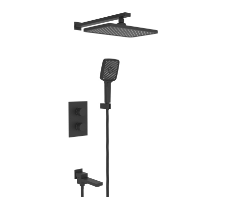 25004-3C Встроенный смес для ванны с 3-функ. термостат (ЧЕРНЫЙ) ViEiR  (6/1шт)