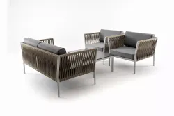 "Касабланка" лаунж-зона плетеная из роупа 4-местная, цвет серый
