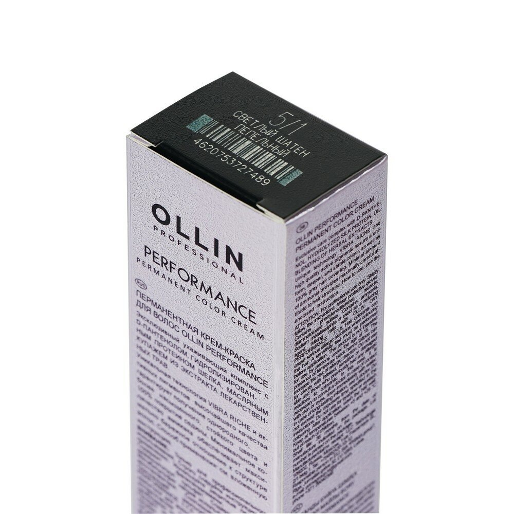 OLLIN PERFORMANCE 5/1 светлый шатен пепельный 60мл Перманентная крем-краска для волос