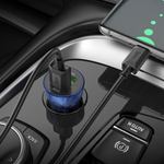 Автомобильное зарядное устройство HOCO Z47 Transparent, 1xUSB + 1xUSB- C, 3A, 20W, 013274
