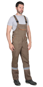 Костюм СИРИУС-МАСТЕР летний: куртка, полукомбинезон, кофейный с тёмно-коричневой отделкой