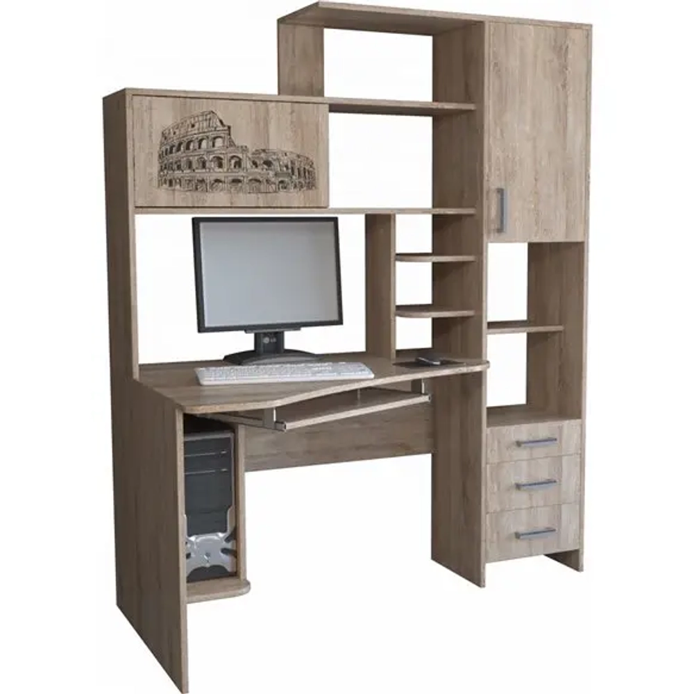 Стол компьютерный Левый Дуб баррик