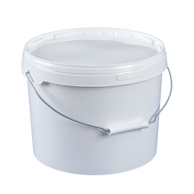 Ведро с металлической ручкой 11л + крышка с замком цвет белый