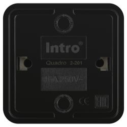 Розетка Intro Quadro 2-201-05 без заземления IP20 16А-250В ОУ антрацит | Intro