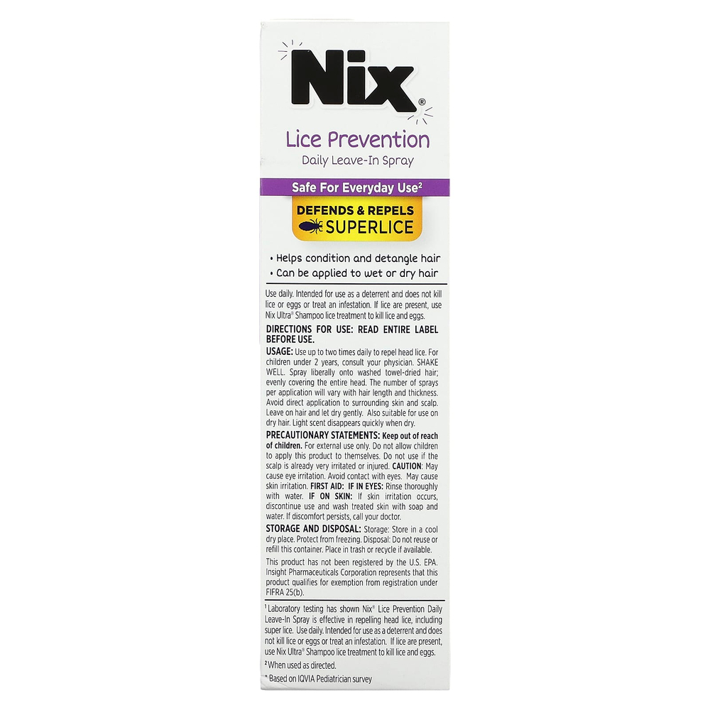 Nix, Lice warning, спрей для ежедневной поддержки, 177,44 мл (6 жидк. унций)
