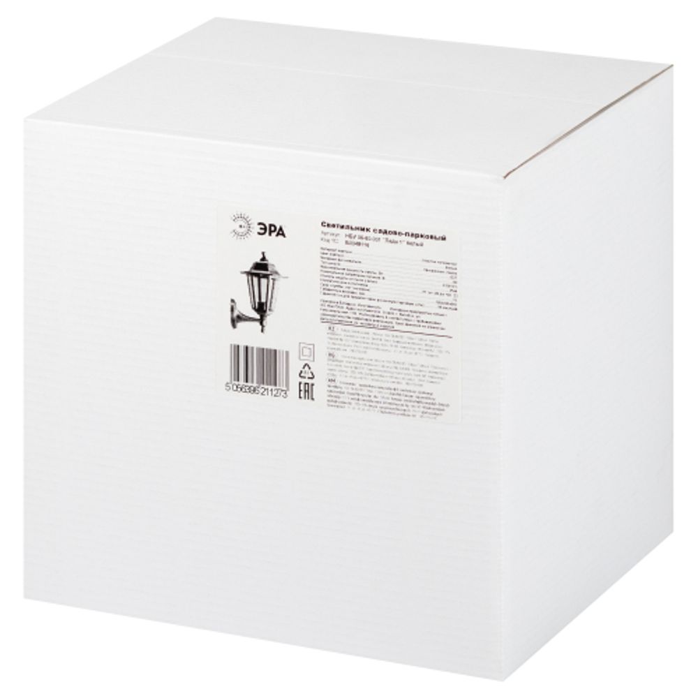 Садово-парковый светильник ЭРА НБУ 06-60-001 белый 6 гранный настенный IP44 Е27 max60Вт